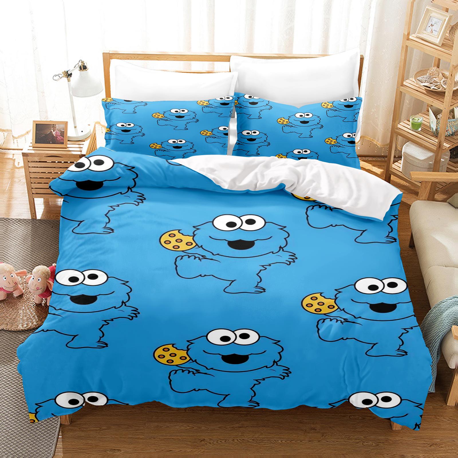 

Sesame Street Anime Home Bedroom Comforte Nordic polyester material suitable for children and adults 3-piece set AU Single(140*210cm)3pcs
