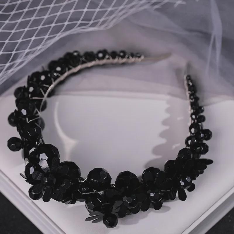 Bentiță cu Mărgele de Cristal European - Voal de Mireasă și Accesoriu de Păr