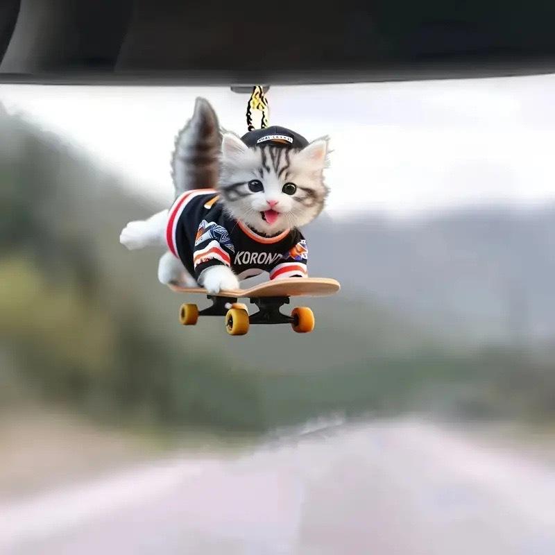 Автомобильное зеркало заднего вида 3D кошка подвесной кулон форма животных украшения рюкзак аксессуары Креатив украшает декоративный декор для автомобиля