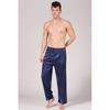European Size Men's Solid Ice Silk Sleep Bottoms Lengthened Satin Sleep Pants