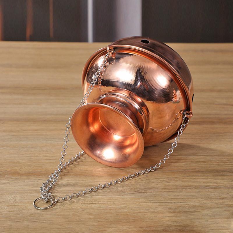 Hanging Incense Burner Red Copper Engraved Stupa Aromatherapy Stove Meditation Smoke Furnace Altars Decorative Multifunctional