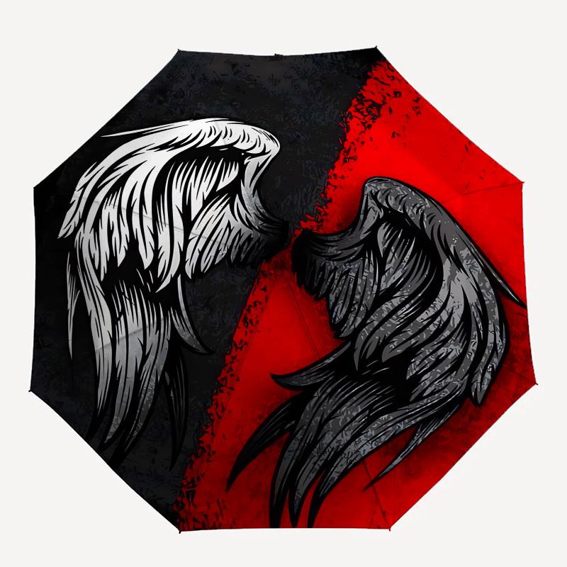1pc Angel Devil Wings Contrast Umbrella with Plastic Handle, Suitable for All Seasons Outdoor PT396