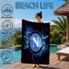 Asciugamano da Spiaggia Simbolo Energetico Blu Napoli, Asciugatura Rapida, Facile da Curare, Adatto Sia per il Fitness che per le Vacanze al Mare, Essenziale per lo Sport