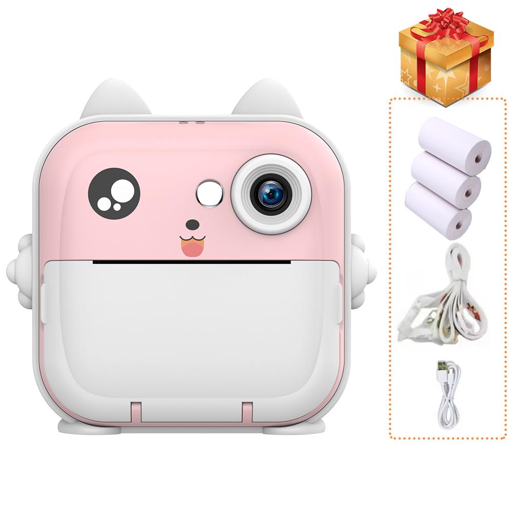

Children Kids Camera Instant Print Mini Digital Video Camera 1080P HD Screen Outdoor Kids Toy Print Thermal Paper Boy Girl Gift розовый