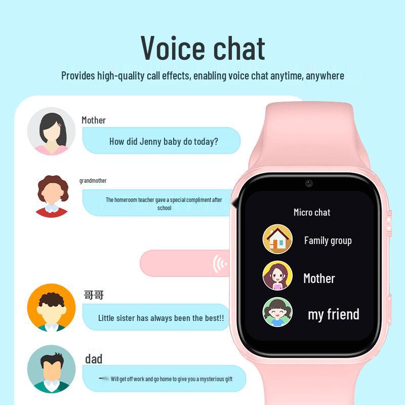 4G Kids' Smartwatch with Video Call, GPS, Alipay, and Card Slot.