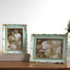 Antique Resin Art Golden Trim Photo Frame With Intricate Carved Pattern Tabletop Decors Picture Frame For Home Aesthetic