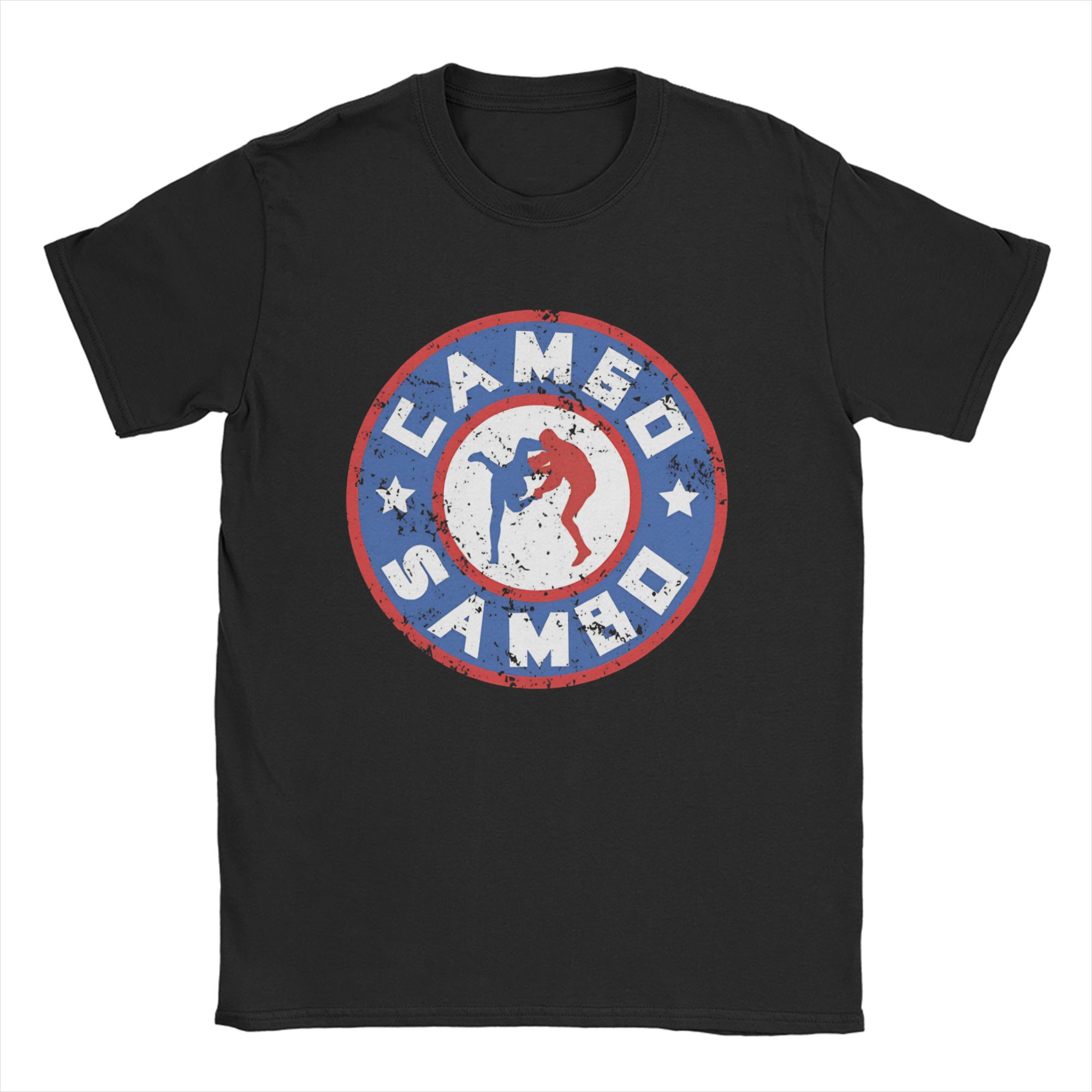 Sambo Dagestan Wrestling Russian Flag T Shirt Mens Cotton Novelty TShirts Crew Neck  Tee Shirt Short Sleeve Tops Plus Size S