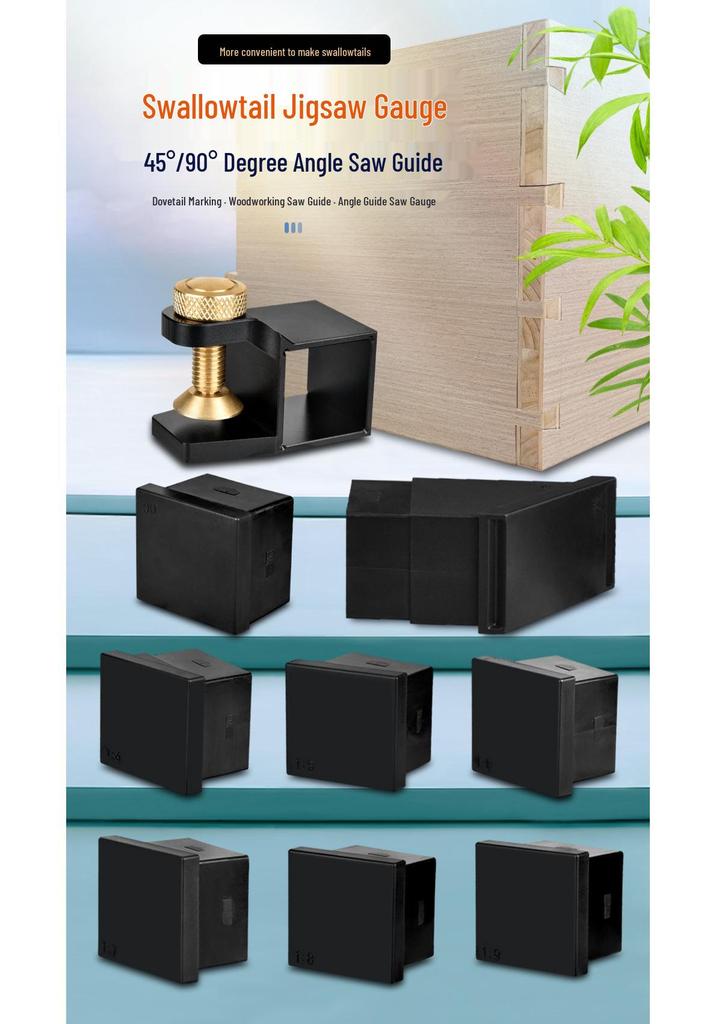 Magnetic Woodworking Dovetail Joint Guide Set: 90° Right Angle Saw & Marking Gauge for DIY Tenon Projects