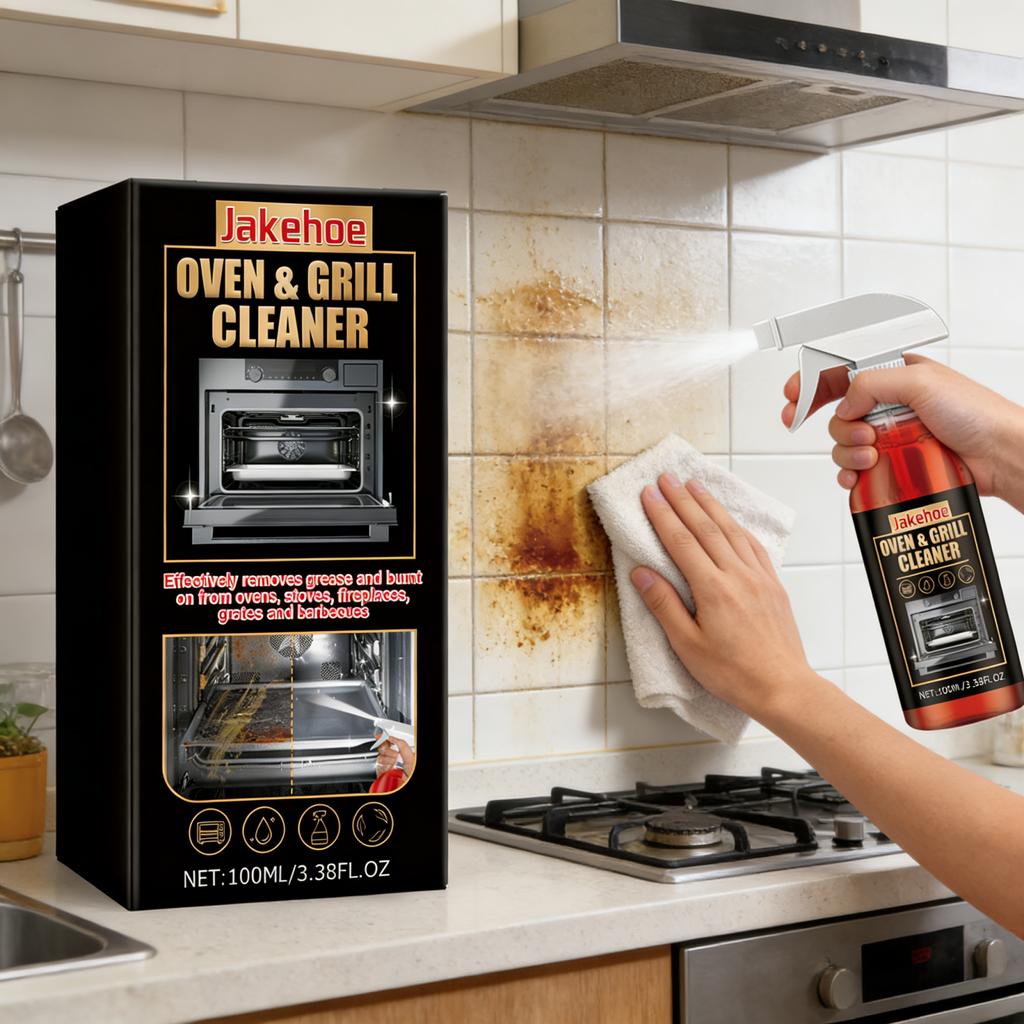 Jakehoe Heavy Oil Cleaner for Kitchen Powerful Degreasing Remove Stubborn Oil Dissolve Grease Deodorize Oven Grill Cleaner 100ml
