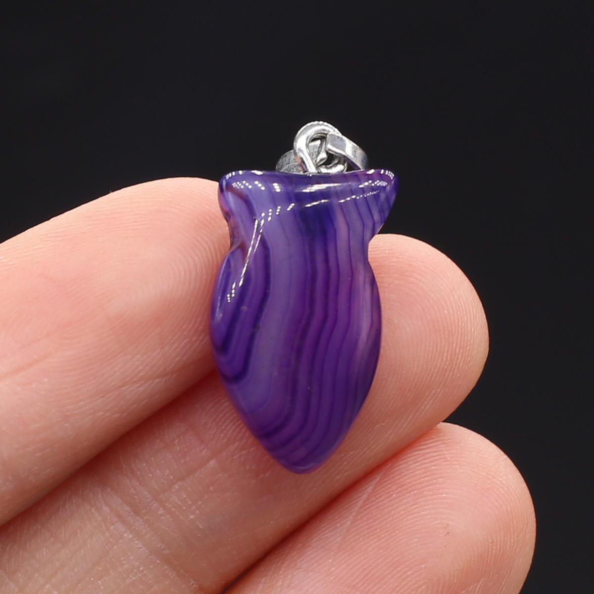 1 шт. в партии натуральный камень полосатый агат кулон в форме рыбы оникс подвески — фото 14