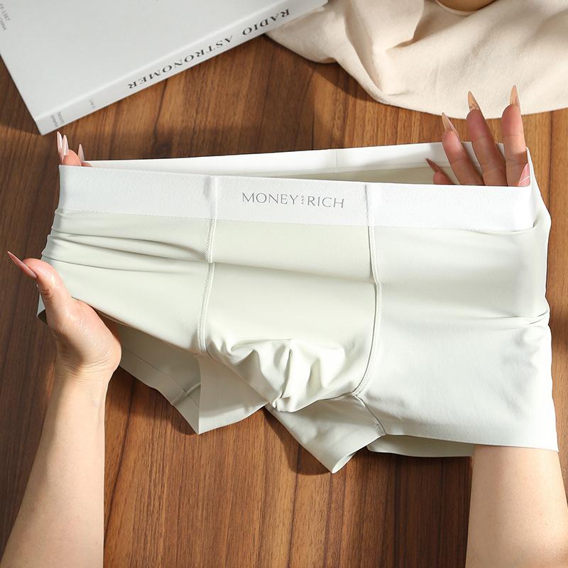 

Мужское ледяное шелковое нижнее белье дышащее и бесшовное, с охлаждающим эффектом, антибактериальное и сексуальное мужское нижнее белье 4XL