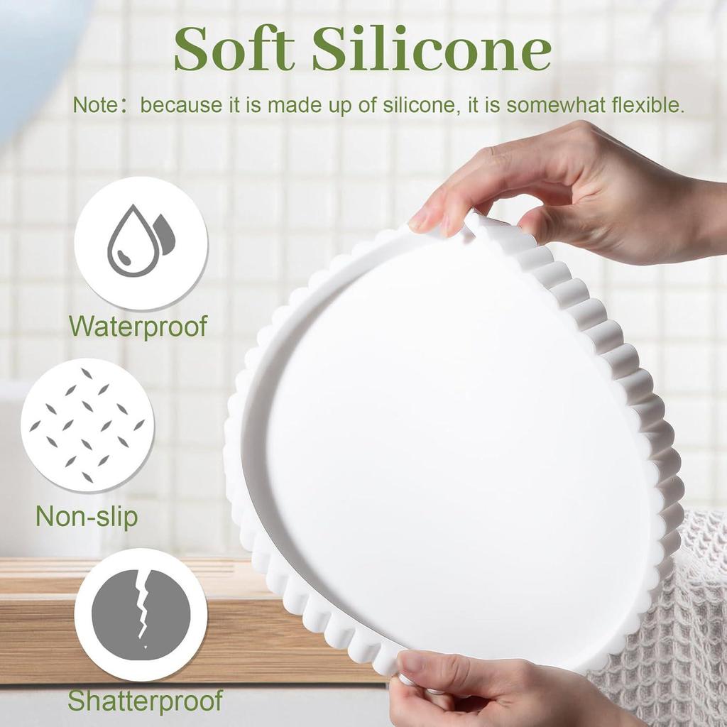Silicone Lace Wave Round Tray for Jewelry & Cosmetics Storage