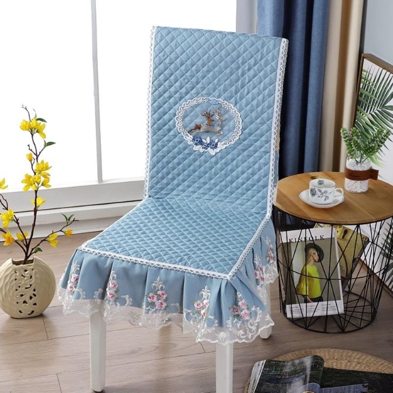 Modern new dining table and chair cushion cover Thickened anti slip chair cushion with integrated body Fabric chair cover for home use, simple winter