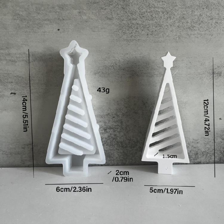 Handmade Christmas Tree Shape Frame Mold Sturdy Silicone for Epoxy Resin Craft Portable for Home and Event Decoration