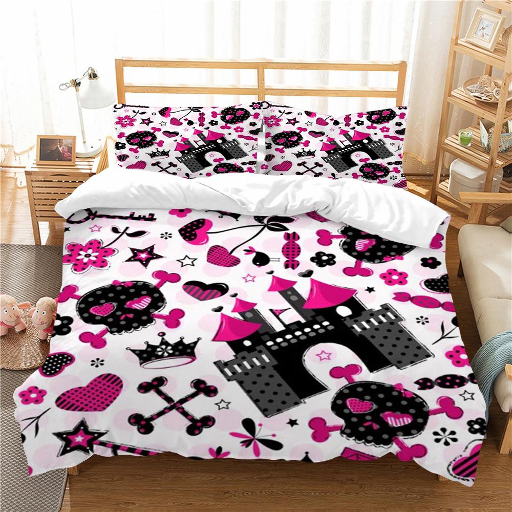 

Комплект пододеяльников с 3D принтом скелета, пододеяльник, модный домашний текстиль из микрофибры для мальчиков и подростков, комплект постельного белья одного двуспального размера EU Single 135x200cm