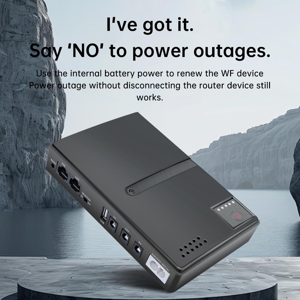1018L UPS Uninterruptible Power Supply DC Backup 18650 Power WIFI Router Optical Modem Built-In Adapter 5V/9V12V/15V/24V