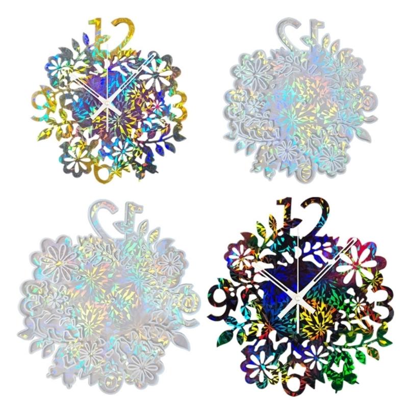 DIY Crystal Flower Clock Silicone Mold Unique Clock Decorations Creating Resin Mould for Craft Enthusiasts and Beginners