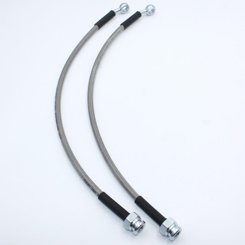 

1Pair 10mm 20° Banjo + 3/8-24 Female Inverted AN3 Stainless Braided Universal Hydraulic Brake Hose Clutch Oil Line Tube 400MM