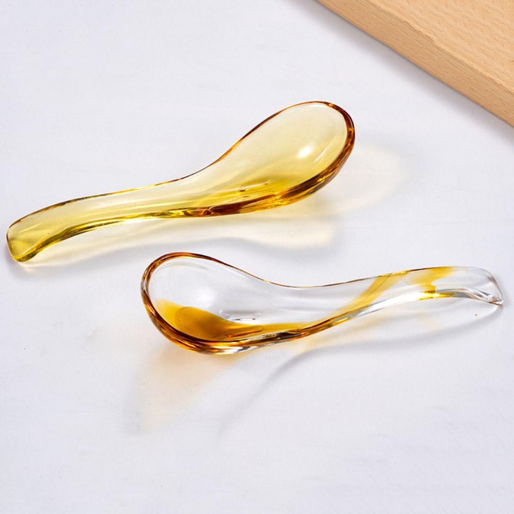 Colorful Crystal Glass Spoon Exquisite Serving Spoons Easy To Clean Condiment Spoons Restaurant