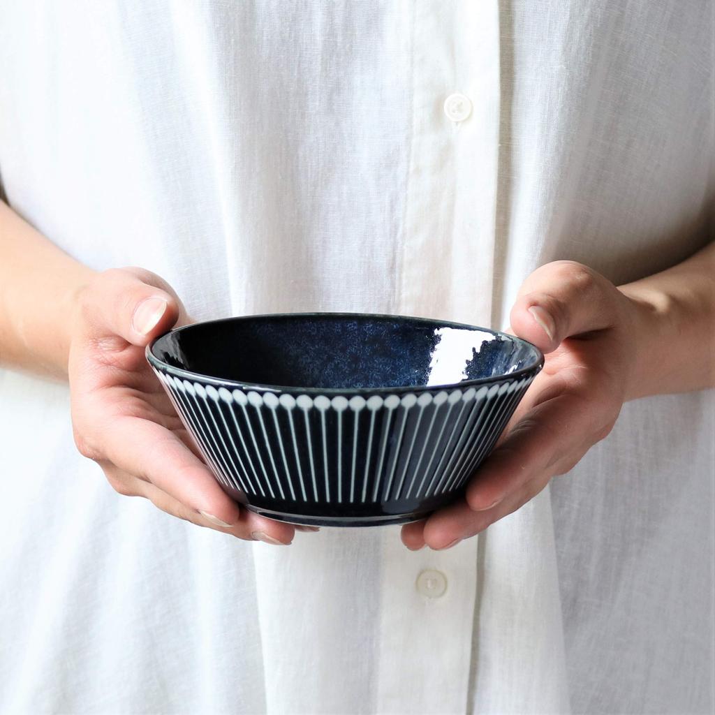 Minoru Pottery Mino Ware Albee 130 Pack Miska 2 barev Set (Námořnická béžová)