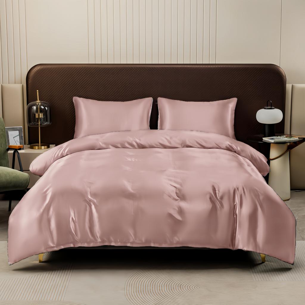 Kuup Satin Surface Duvet Cover Colored Bedding Set Queen Size Quilt Cover High Quality Skin-Friendly Fabric Bedding No Sheet