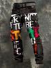 Y popular D printed men's trousers retro overalls new punk men's clothing independent