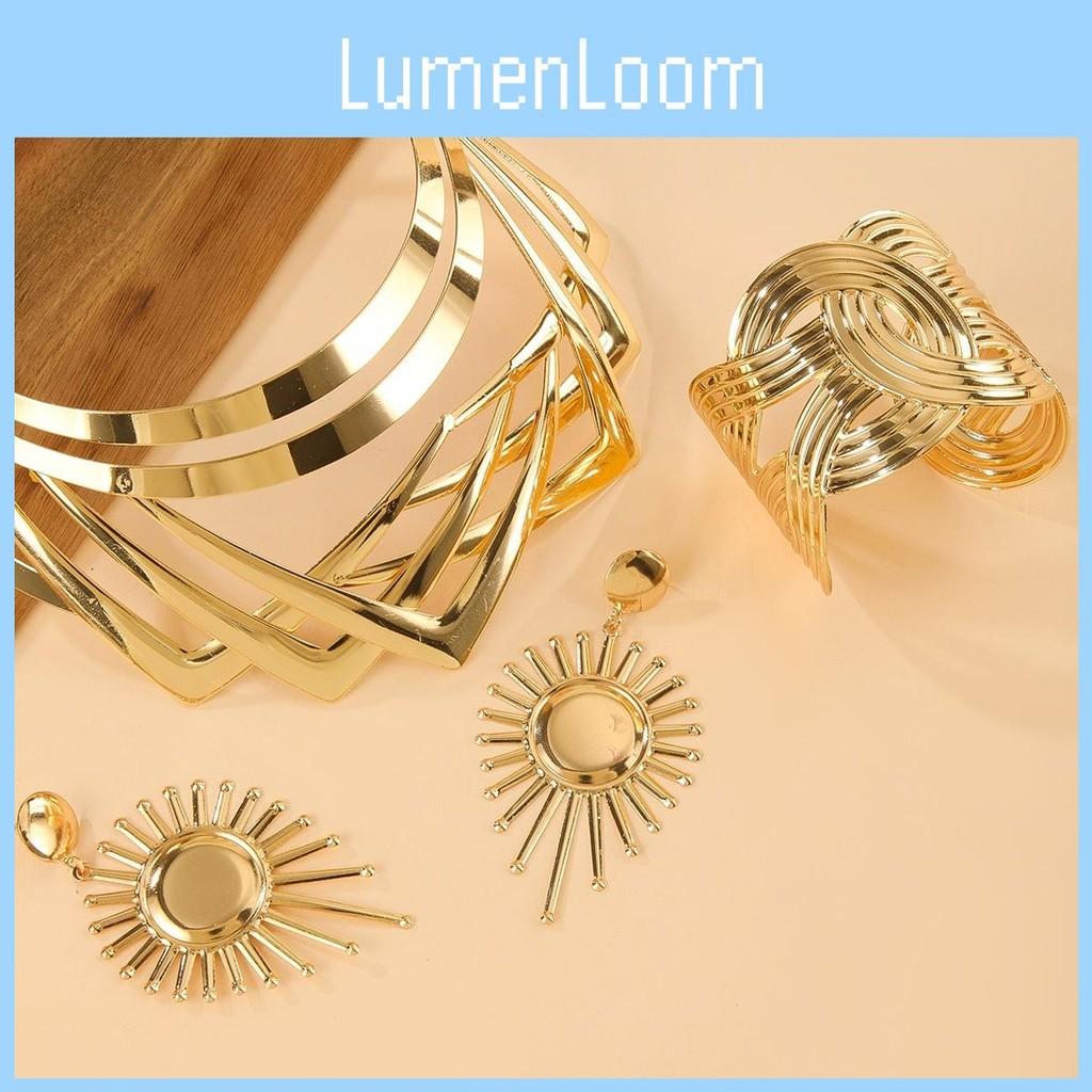 Summer Jewelry Stylish Set With Gold Finish Pendant Earrings Bracelets And Necklaces For All