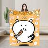 Joke Bear Blanket  Warm Soft Comfortable Plush Throw Blanket For Outdoor Airplane Travel Flannel Bedspread Bed Cover