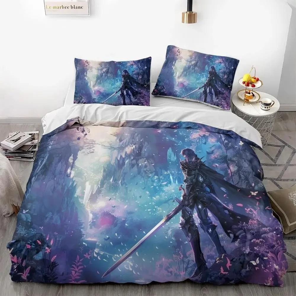 Medieval Duvet Cover Set, Medieval Knight Holding An Aged Old Shield Historical Theme Digital Print Bedding Set