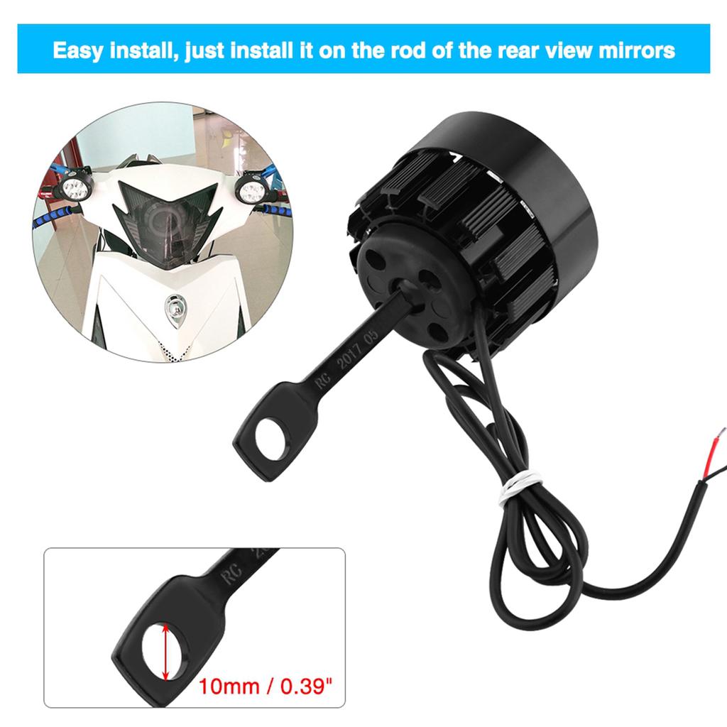 1 Par Universell Motorsykkel Hovedlys LED Kjøre Tåke Spot Hovedlys Spotlys Lampe