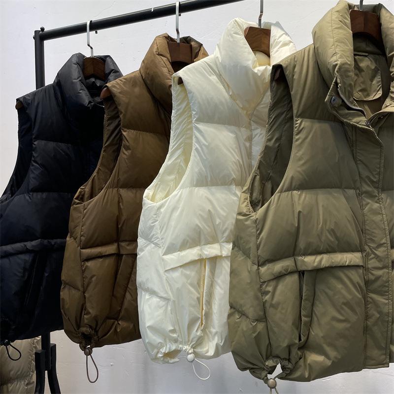 Down jacket autumn and winter new down vest stand-up collar thickened white duck down vest vest vest women