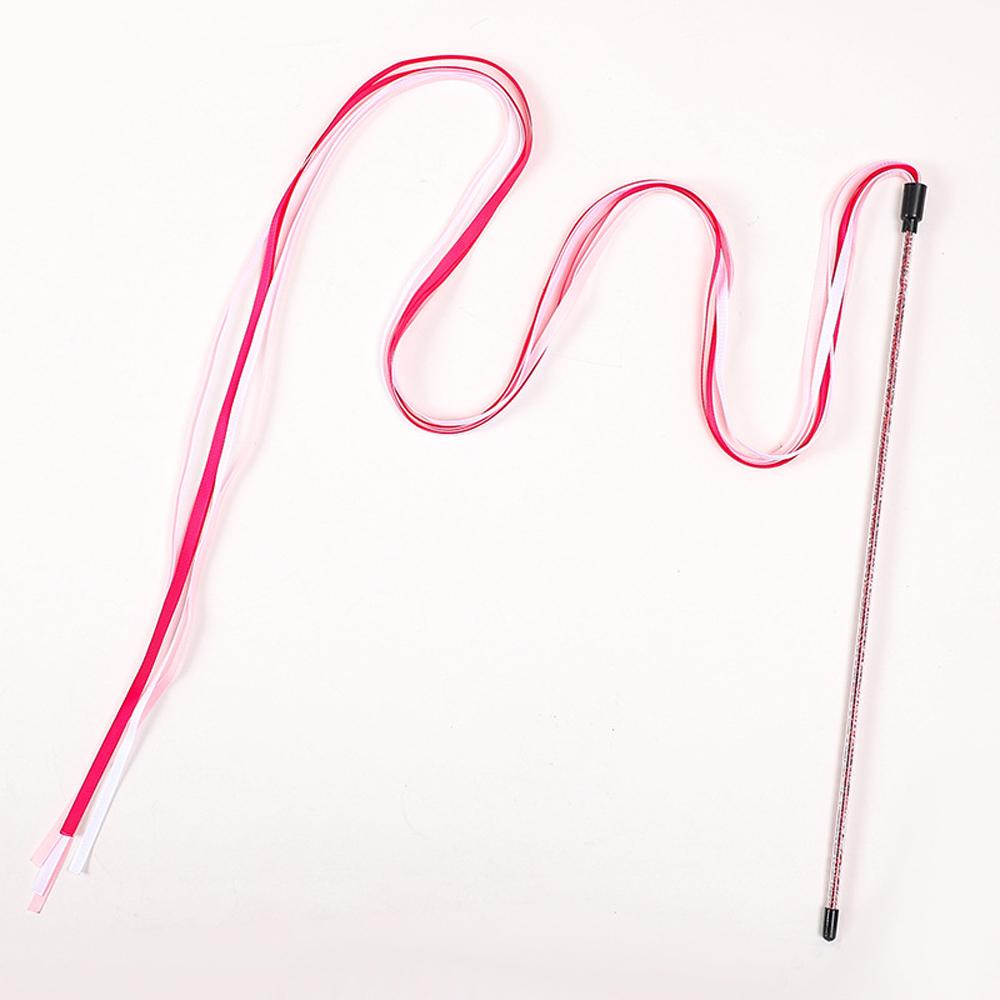 Long Ribbon Interactive Cat Toy Satin Ribbon Cat Teaser Rod Toy Kitten Playing Teaser Wand Pet Toy