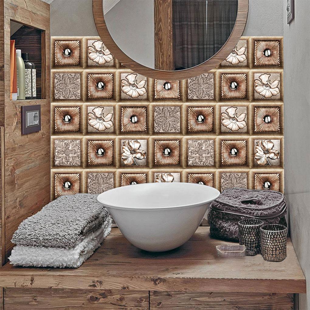 Płytka Ścienna Naklejka Ścienna Kwiatowa Mural Naklejka na Płytki Wodoodporna Samoprzylepna Naklejka na Płytki