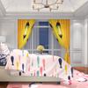 2PCS Ramadan Auspicious (Lantern) Blessing Ramadan Printed Curtain Polyester Material Suitable for Bedroom Living Room,