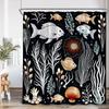 Nautical Cartoon Shower Curtain Tropical Fish Starfish Shell Seaweed Coral Underwater Bathroom Decoration Polyester Bath Curtain
