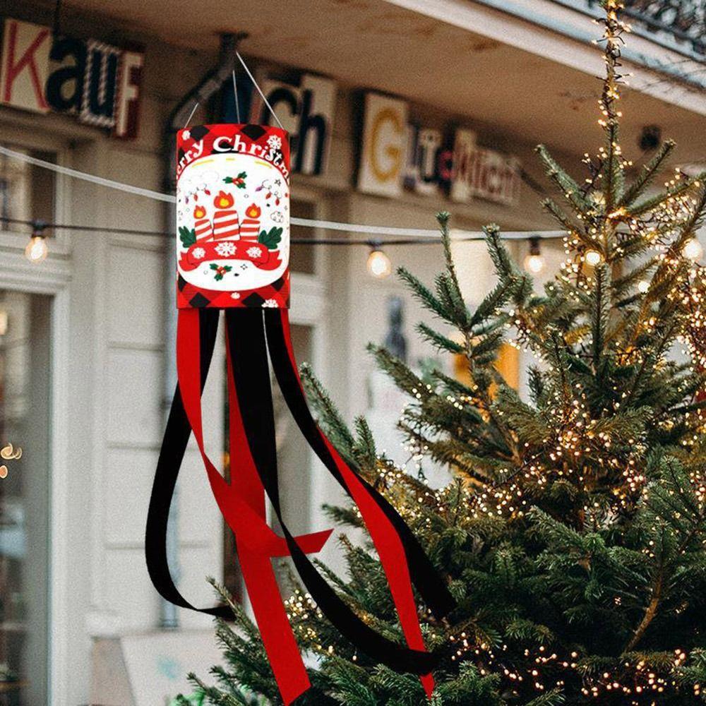 

Santa Claus Christmas Wind Pipe Flag Hanging Direction Festival Bunting New Wind Chimes C