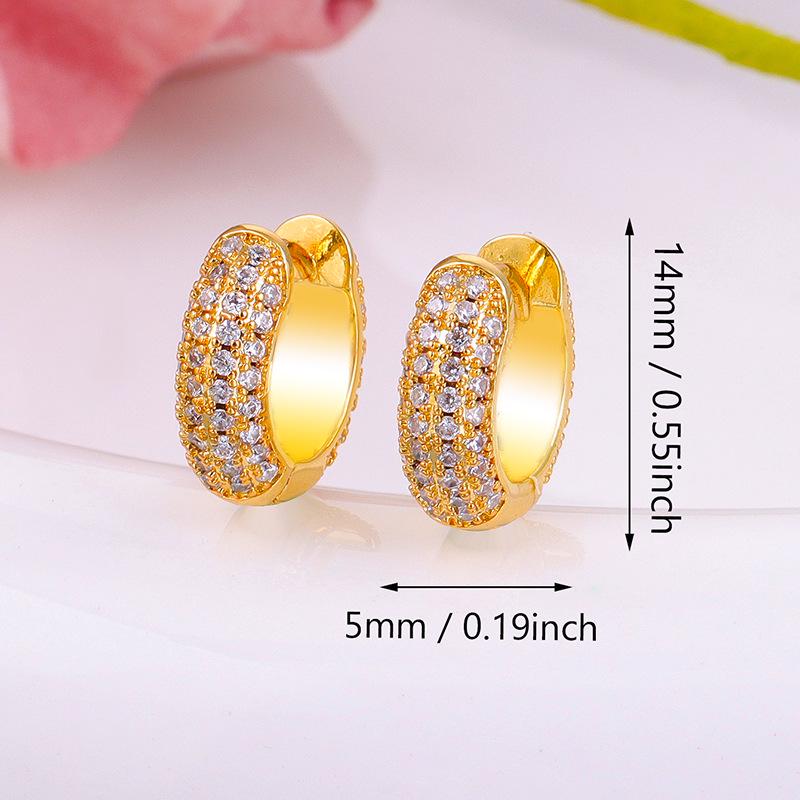 Luxury Cubic Zirconia Earrings: European & American-Style Trendy Hoops