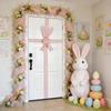 Decorative Velvet Bow Easter Velvet Door Ribbon Bow Pink Wreath Decoration for Gate Cabinet Festival Wrapping for Fireplace