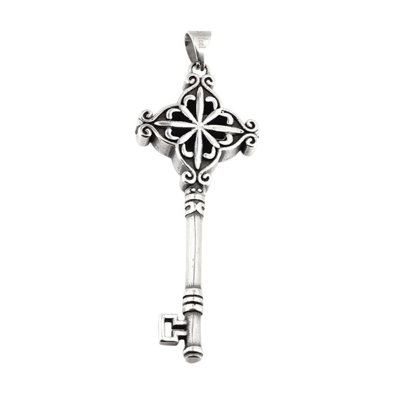 

Unique Pendant Jewelry Part Key Shape Jewelry Pendant Titanium Steel Texture for Jewelry Making and Craft Enthusiasts