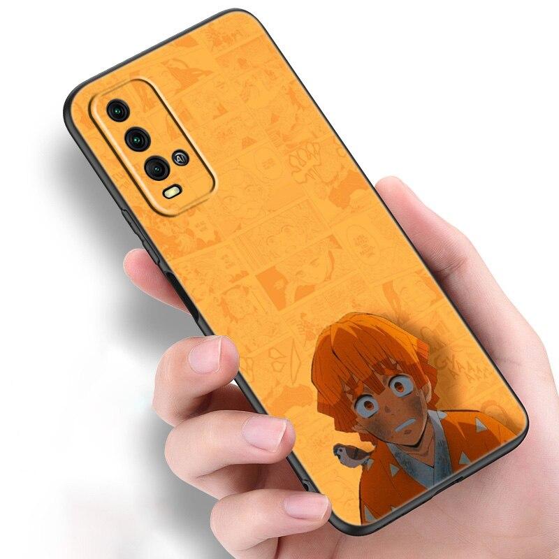 Anime Demon Slayer Zenitsu Silicone Phone Case For Xiaomi Redmi Note 11 10 9 8 Pro 11T 10T 10S 9S 8T 9 9A 9C 9T Black Soft Cover