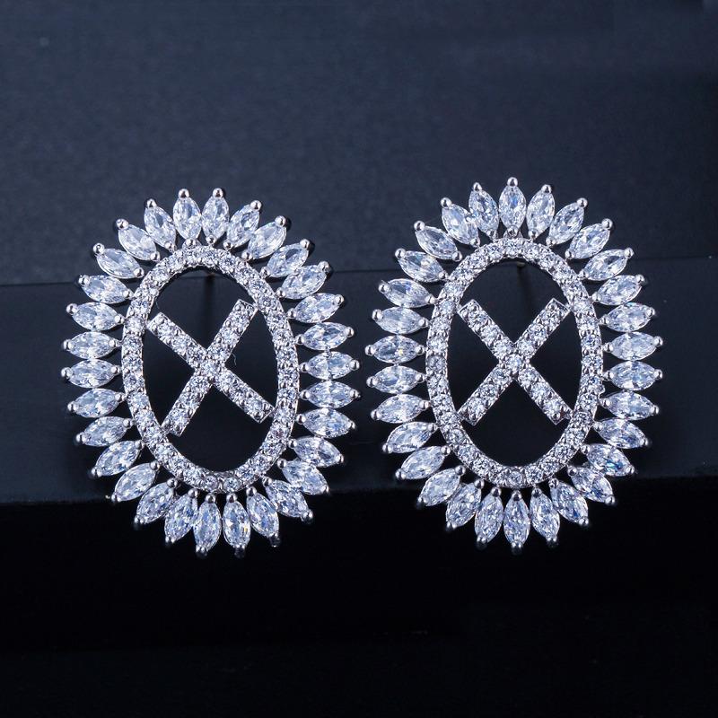 

E0214 Креативные серьги с английским алфавитом, Микроцирконы, Трендовые серьги