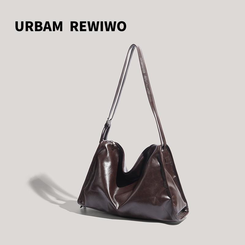 2025 New Double Strap Three-Dimensional Shoulder Bag Large Capacity Vintage Tote Bag Commuter Versatile Crossbody Bag Trendy