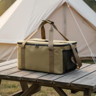Camping Cookware Organizer Waterproof Equipment Bag Oxford Cloth Storage Khaki