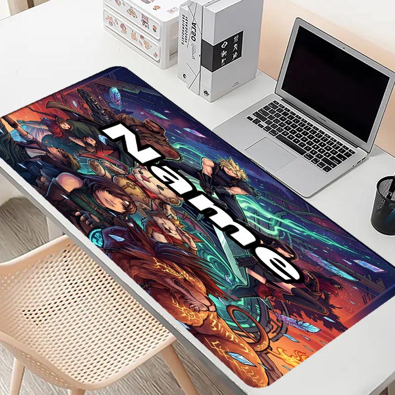 Custom Name Personalized Final Fantasy Pattern Mousepad, Laptop PC Desk Mat, Decorative Desk Mat for Home Keyboard Pad Gift