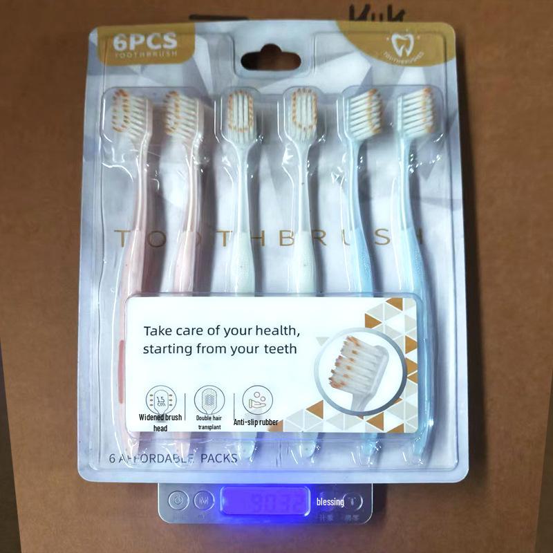 Sam s Soft Bristle Wide Head Toothbrush - 6-Piece Family Pack for Adults