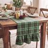 Double Ended Lotus Leaf Edge Christmas Table Runner Washable Rustic Style Ruffle Edge Table Flag Vintage Checkered