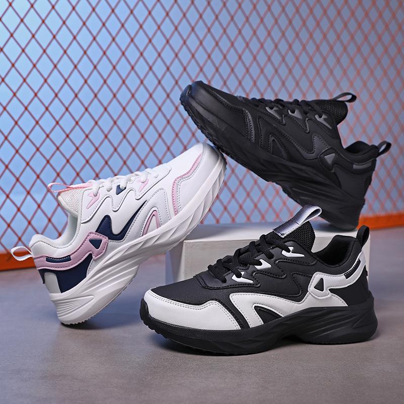 Platform Sole Fashion Trend Women's Shoes Autumn Leather Sports Shoes Casual Running Shoes Fitness Shoes