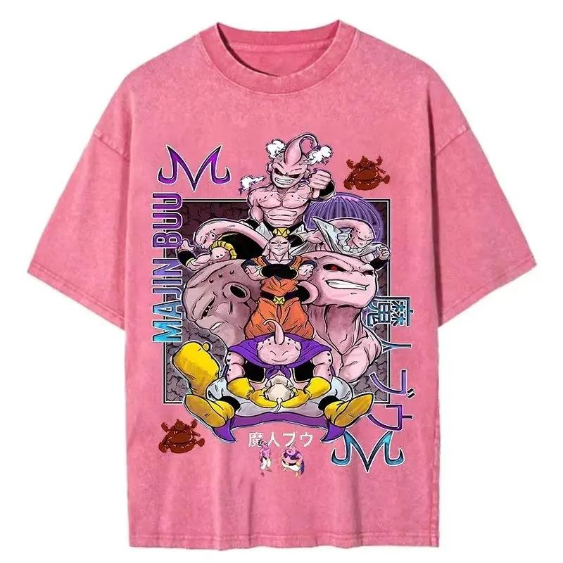 T-Shirt Dragon Ball Wukong Washed Summer Men S And Women S Animation Street Cotton Retro Break Retro Pure Cotton Casual M
