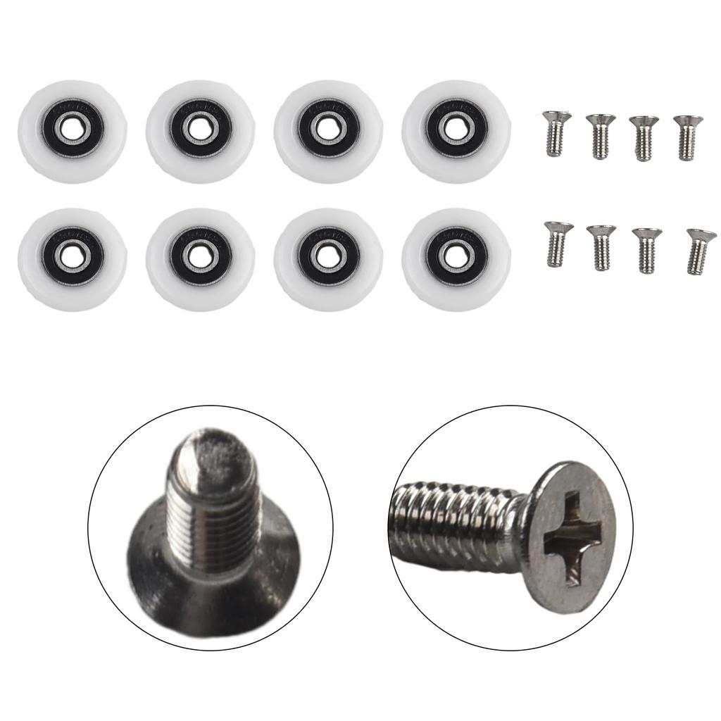 Shower Door Rollers Replacement & 8*Screws Baths Parts