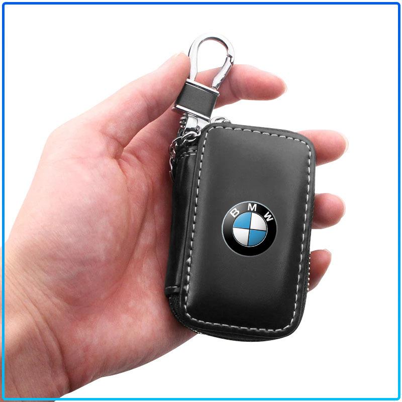 1Pcs Leather Emblem Car Key Case Keychain Zipper Key Case Bag For BMW M Performance 1 3 5 7 Series M3 M4 M5 M6 X1 X3 X5 X6 X7 E30 E34 E36 E39 E4